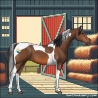 Horse Color:Bay Tobiano 