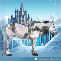 Horse Color:Nacre Watercolor Brown Ice Onyx Sabino Tobiano Rabicano and Midnight Brown Ice Dun Mushroom Sabino Splash Tobiano Rabicano