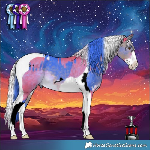 Horse Color:Watercolor Buckskin Tobiano  and Watercolor Chocolate Palomino Splash Tobiano 