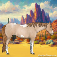 Horse Color:Red Roan Pearl Tobiano Frame