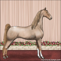 Horse Color:Liver Red Roan Pearl Tobiano Frame