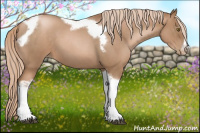 Horse Color:Liver Red Roan Pearl Tobiano Frame