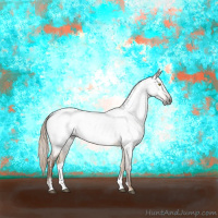 Horse Color:Gray Liver Red Dun Sabino Near Fewspot Brindle 