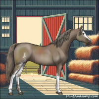 Horse Color:White Spotted Liver Red Dun Mushroom