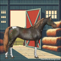 Horse Color:Liver Chestnut Tobiano Snowflake Varnish