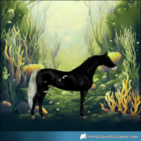 Horse Color:Watercolor Black Appaloosa 