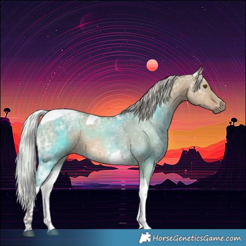 Horse Color:Silver Bay Ice Dun Tobiano 