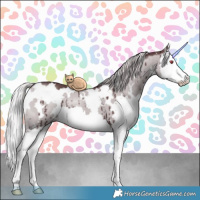 Horse Color:White Spotted Chocolate Silver Grullo Chinchilla Splash Brindle 