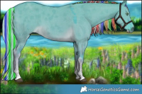 Horse Color:Painted Watercolor Chocolate Palomino Dun Sabino