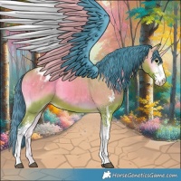 Horse Color:Watercolor Bay Onyx Sabino Appaloosa Brindle 