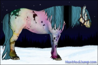 Horse Color:Void Watercolor White Spotted Liver Red Dun Sabino Rabicano 