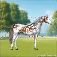 Horse Color:White Spotted Bay Tobiano Near Leopard 