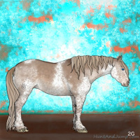 Horse Color:Liver Red Dun Splash Tobiano 