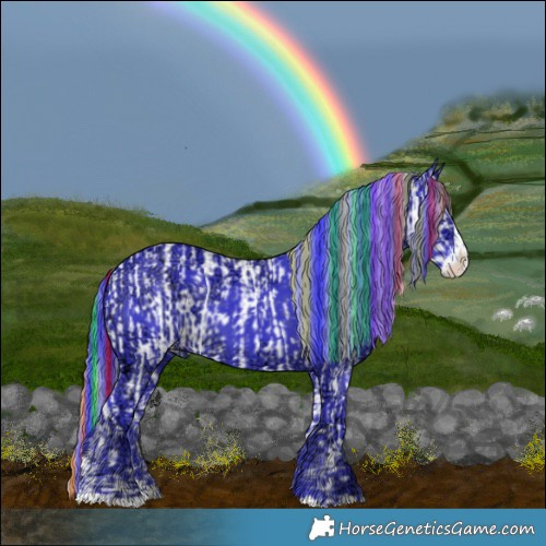 Horse Color:Painted Silver Brown Ice Sabino Rabicano  and Watercolor Liver Chestnut Ice Sabino Splash Rabicano 