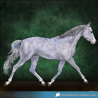 Horse Color:Watercolor Silver Black Ice Sabino Rabicano 