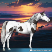 Horse Color:White Spotted Liver Chestnut Mushroom Splash Tobiano 