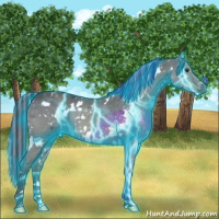 Horse Color:Platinum Painted Thunderstruck White Spotted Liver Red Dun Brindle 