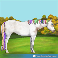 Horse Color:Painted Silver Bay Ice Dun Splash Tobiano Frame 