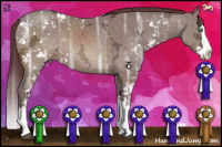 Horse Color:Chocolate Buckskin Ice Mushroom Sabino Splash 