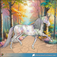 Horse Color:Nacre Watercolor White Spotted Silver Classic Champagne Dun Sabino 