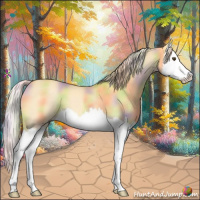 Horse Color:Nacre Palomino Dun Sabino Splash 