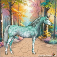 Horse Color:Watercolor White Spotted Silver Brown 
