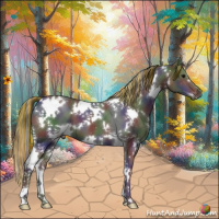 Horse Color:Painted Nacre White Spotted Black 