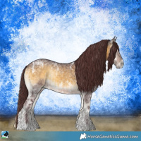 Horse Color:Chocolate Buckskin Ice Onyx Sabino Rabicano