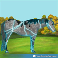 Horse Color:Void Thunderstruck Liver Chestnut Ice Tobiano 