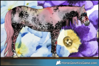 Horse Color:Void Watercolor Liver Red Dun Onyx Splash Tobiano