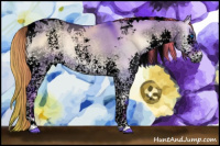 Horse Color:Void Watercolor Liver Red Dun Onyx Splash Tobiano