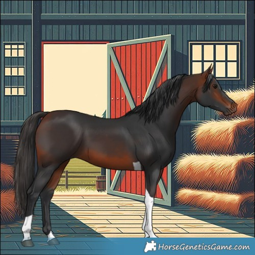 Horse Color:Bay Tobiano 
