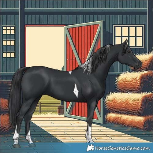 Horse Color:Black Tobiano 