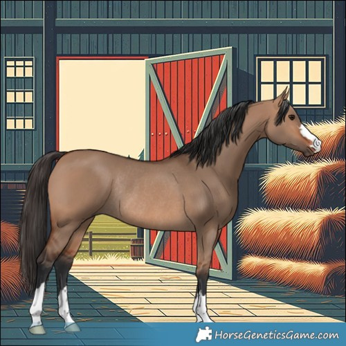 Horse Color:Bay Dun Rabicano 