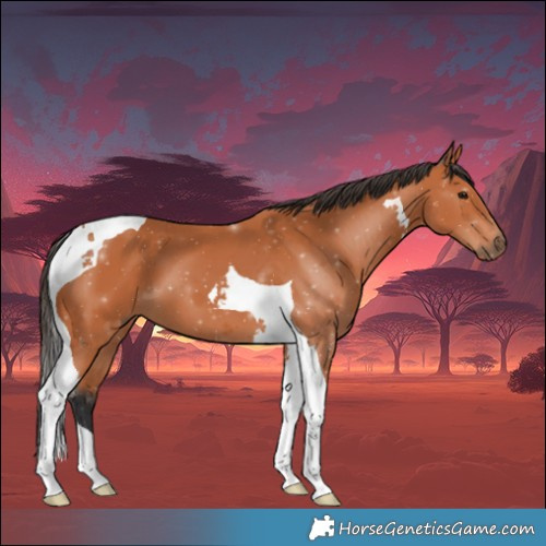 Horse Color:Bay Tobiano 