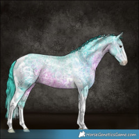 Horse Color:Watercolor White Spotted Brown Ice Mushroom Tobiano 