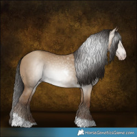 Horse Color:Gray Classic Champagne Dun Tobiano 