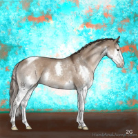 Horse Color:Liver Red Dun Splash Tobiano 