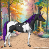 Horse Color:Painted Black Tobiano 