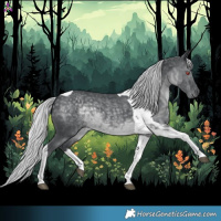 Horse Color:Silver Black Chinchilla Tobiano