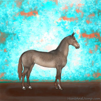 Horse Color:Liver Red Dun Sabino Rabicano Brindle 