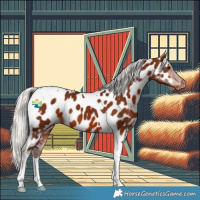 Horse Color:Silver Bay Tobiano Near Leopard 