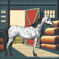 Horse Color:Black Appaloosa Rabicano 