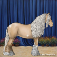 Horse Color:Silver Blue Roan Pearl Tobiano Frame 