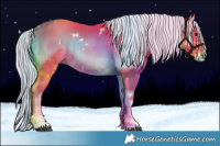 Horse Color:Watercolor White Spotted Chocolate Palomino Onyx