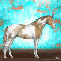 Horse Color:White Spotted Chocolate Palomino Dun Tobiano 