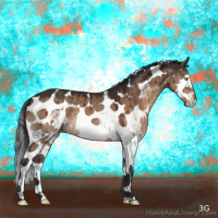 Horse Color:White Spotted Brown Dun Splash Tobiano Brindle 