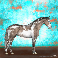 Horse Color:Liver Red Dun Mushroom Sabino Splash Tobiano Brindle 