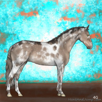 Horse Color:White Spotted Liver Red Dun Mushroom Tobiano 