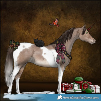 Horse Color:Liver Red Dun Ice Tobiano 